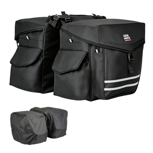 40L Waterproof Bike Panniers with Flip-Top & Rain Cover