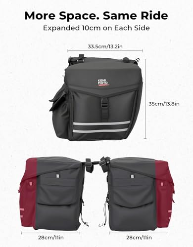 40L Waterproof Bike Panniers with Flip-Top & Rain Cover