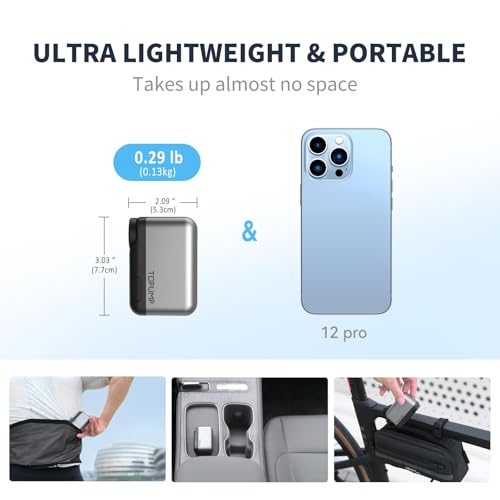 TOPUMP TB2PRO Mini Electric Bike Pump, 120PSI Portable Bicycle Tire Pump