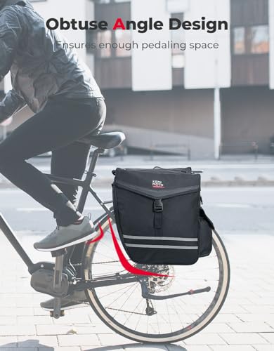 40L Waterproof Bike Panniers with Flip-Top & Rain Cover