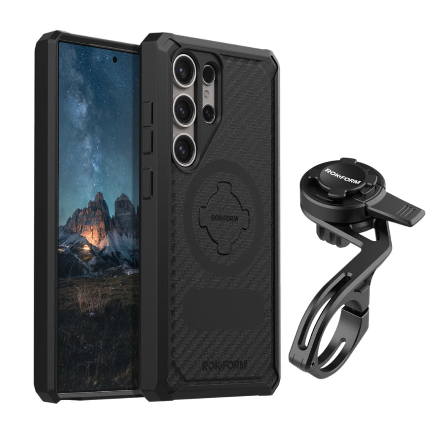 Rokform - S24 Ultra Rugged Case + Over the Top Bike Phone Mount