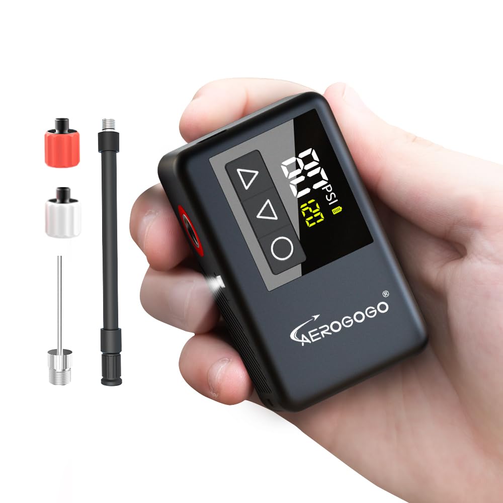 120 PSI Rechargeable Mini Bike Pump with Digital Pressure Gauge