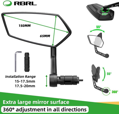 Rotatable Bar-End Bike Mirror with Scratch-Resistant Glass