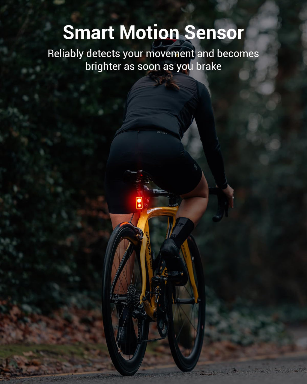 400-Lumen Smart Bike Tail Light with Brake Sensor & 360° Visibility