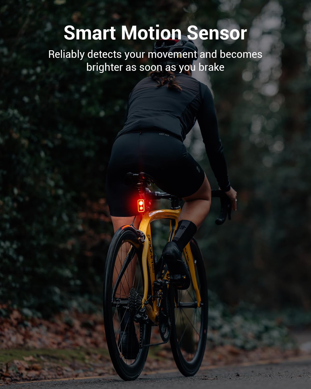 400-Lumen Smart Bike Tail Light with Brake Sensor & 360° Visibility