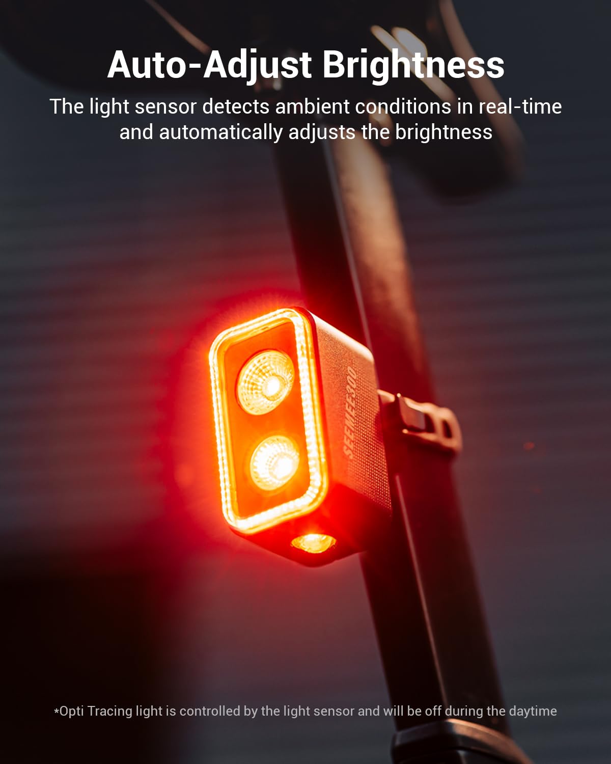 400-Lumen Smart Bike Tail Light with Brake Sensor & 360° Visibility