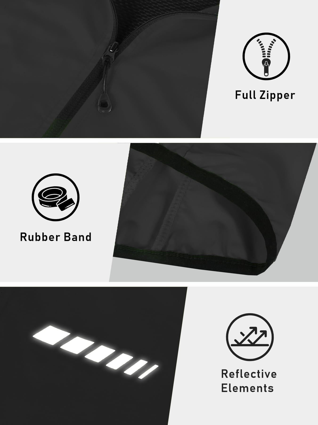 Men's Windproof Reflective Cycling Vest with Full Zip
