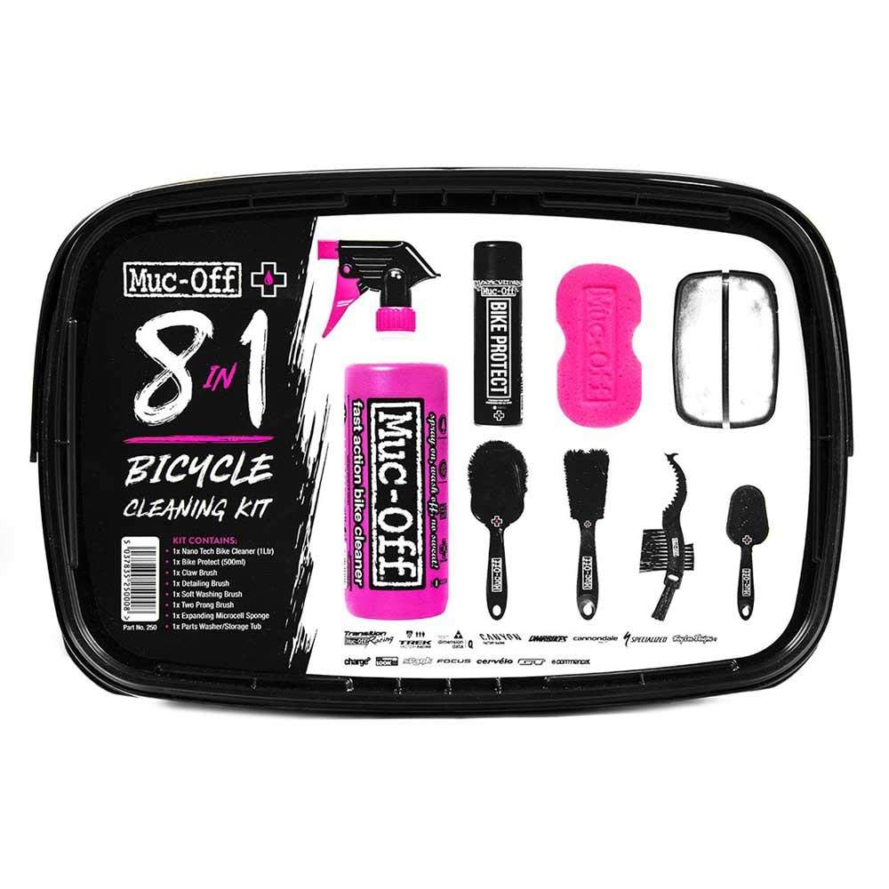 8-Piece Bicycle Cleaning & Care Kit with Brushes and Storage Tub