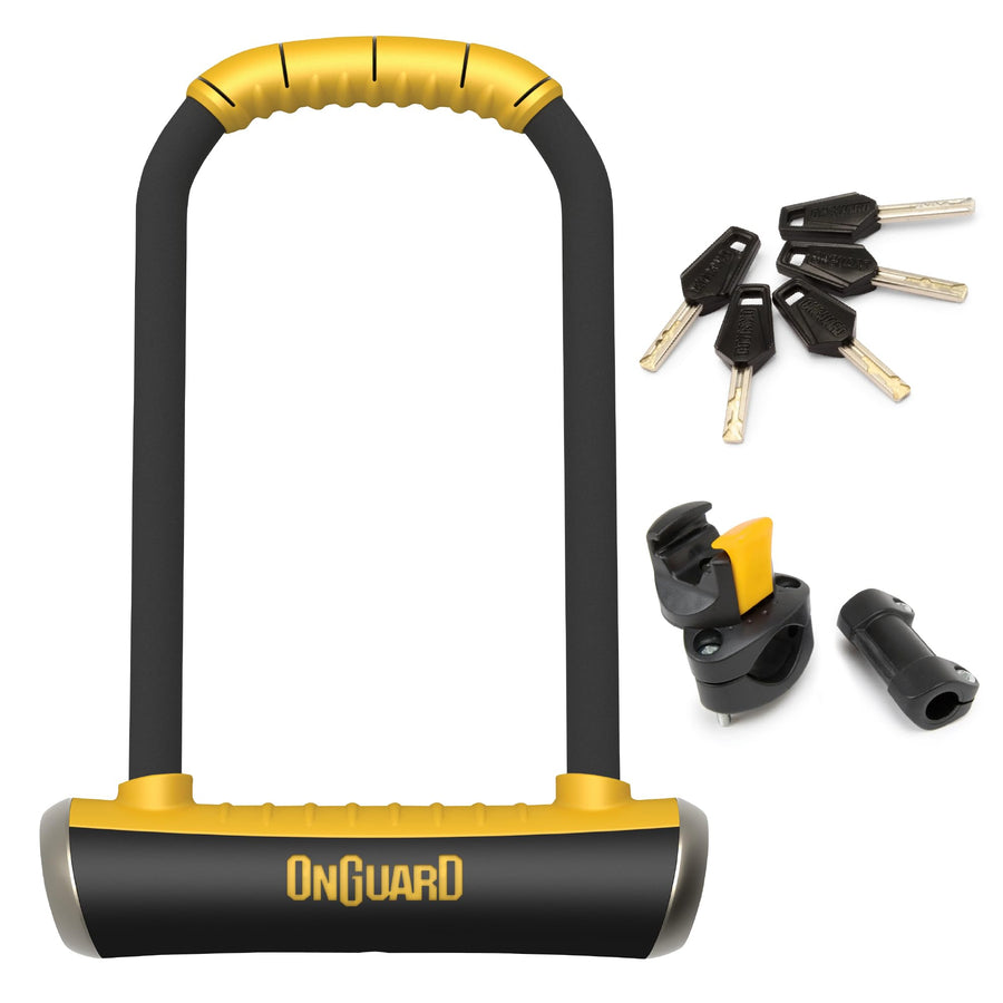 Hardened Steel Long-Shackle Bike U-Lock with Mounting Bracket