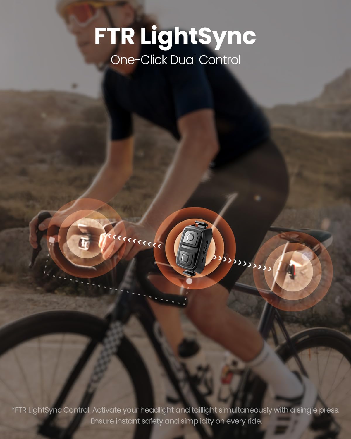 1300-Lumen Rechargeable Bike Headlight with High & Low Beam