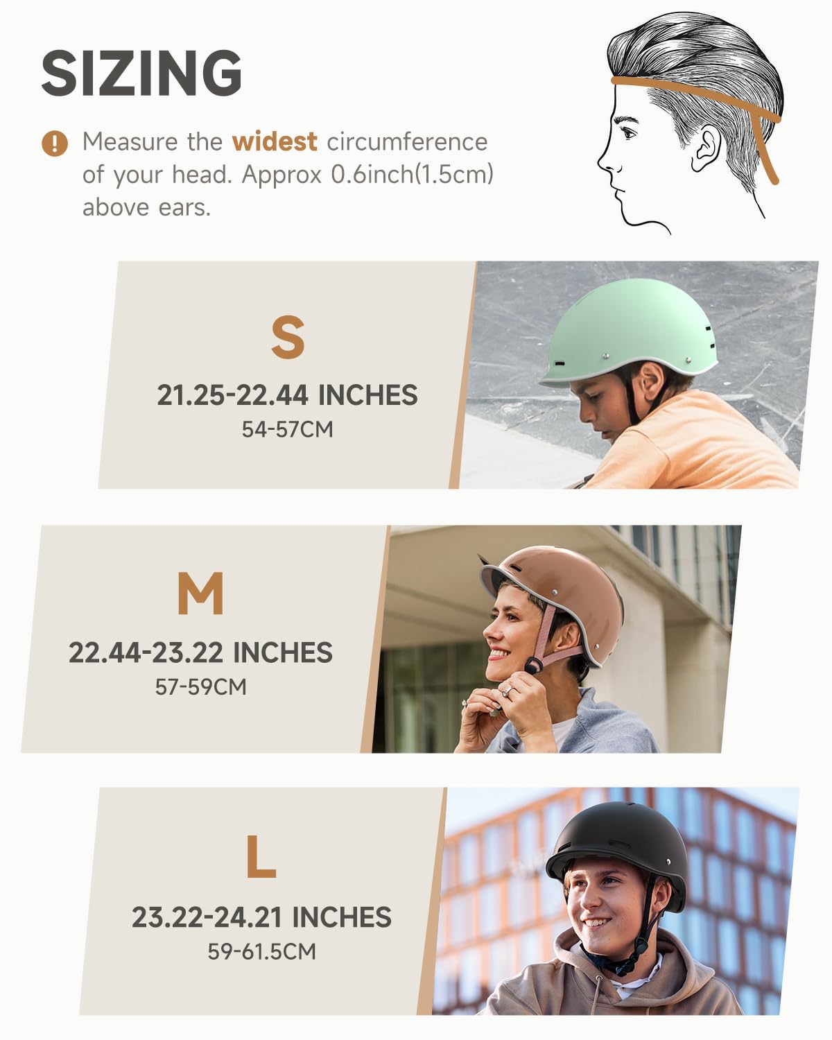 Adjustable Adult Bike Helmet for Commuting & Road Cycling