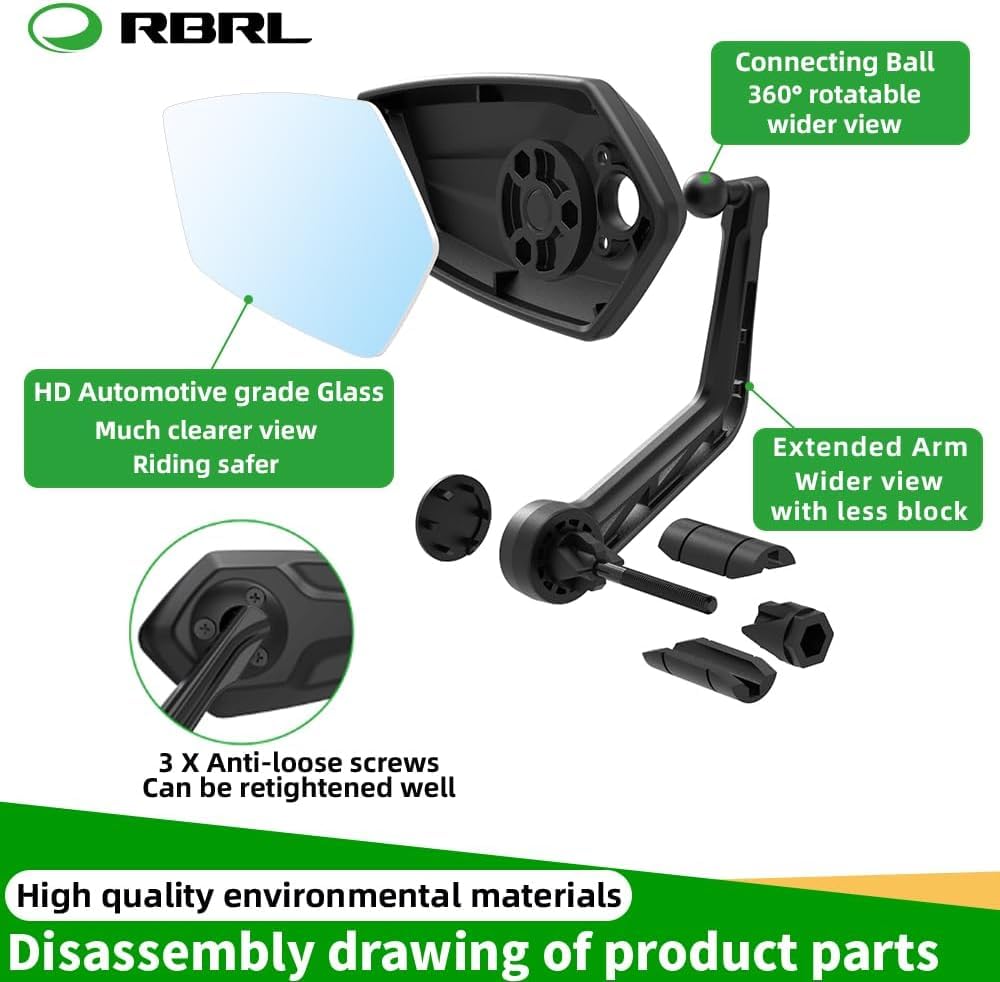 Rotatable Bar-End Bike Mirror with Scratch-Resistant Glass