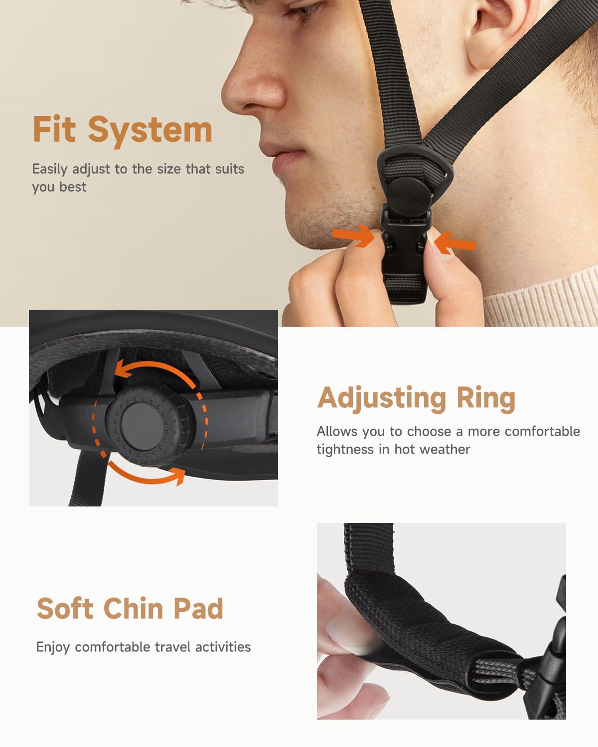 Adjustable Adult Bike Helmet for Commuting & Road Cycling