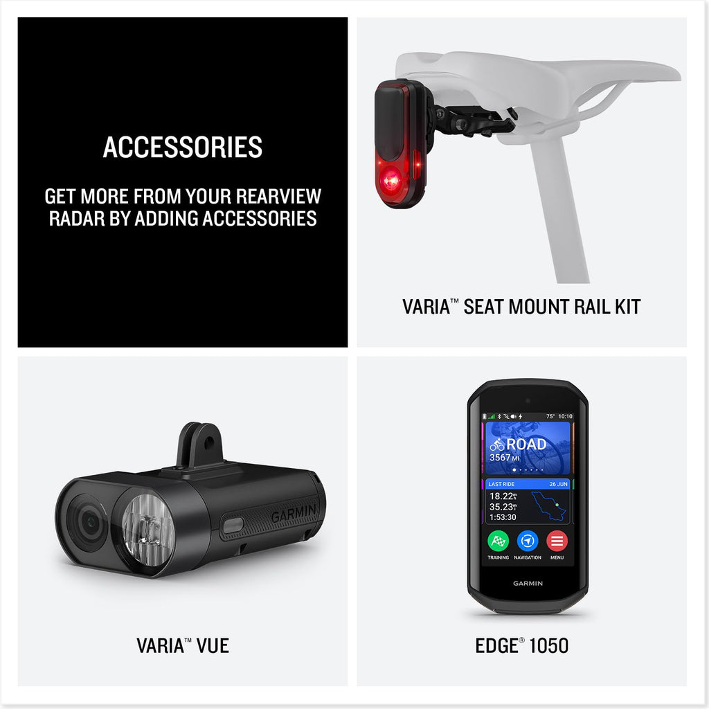 Garmin Varia™ RearVue 820, Advanced Cycling Rearview Radar & Tail Light