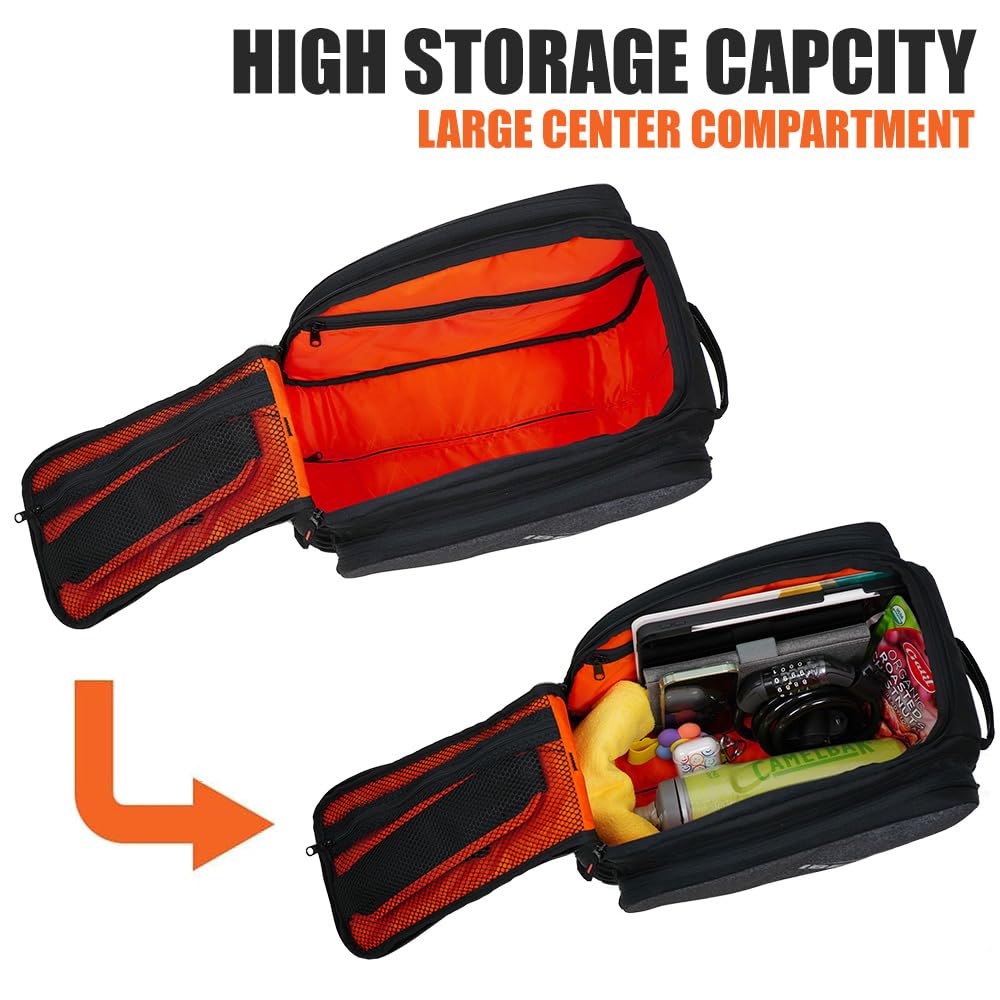 Clip-On Bike Rack Bag with Shoulder Strap & Reflective Trim