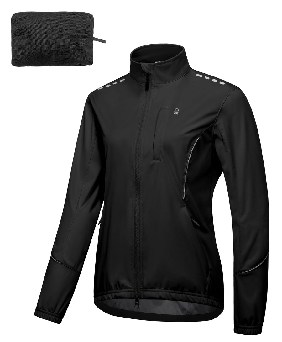 Women's Reflective Packable Cycling Jacket for All-Weather Riding
