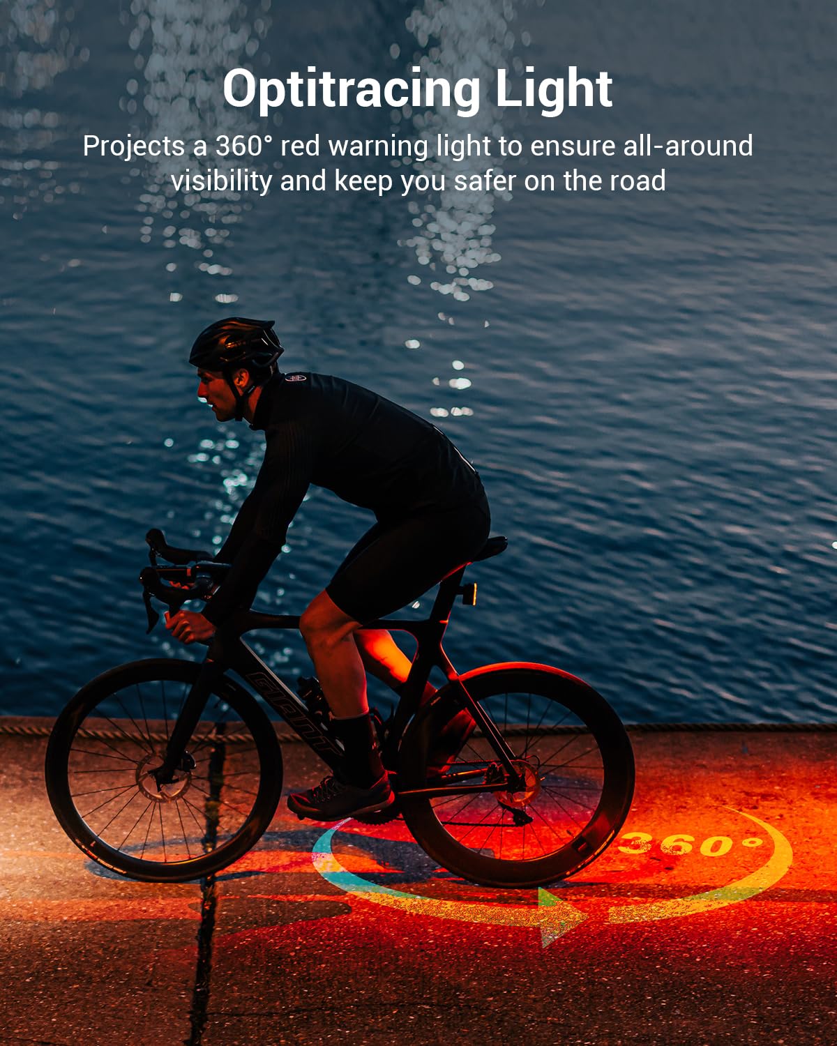 400-Lumen Smart Bike Tail Light with Brake Sensor & 360° Visibility