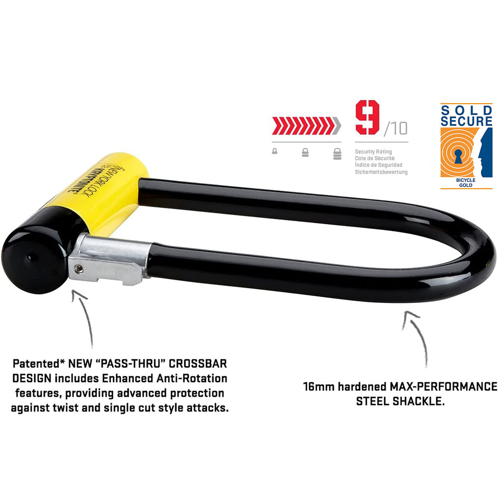16mm Heavy-Duty Anti-Theft Steel Bike U-Lock