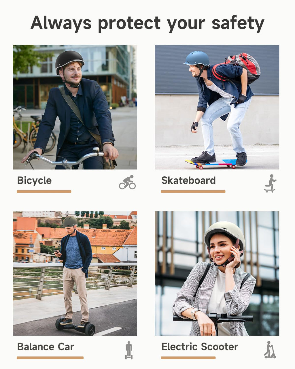 Adjustable Adult Bike Helmet for Commuting & Road Cycling