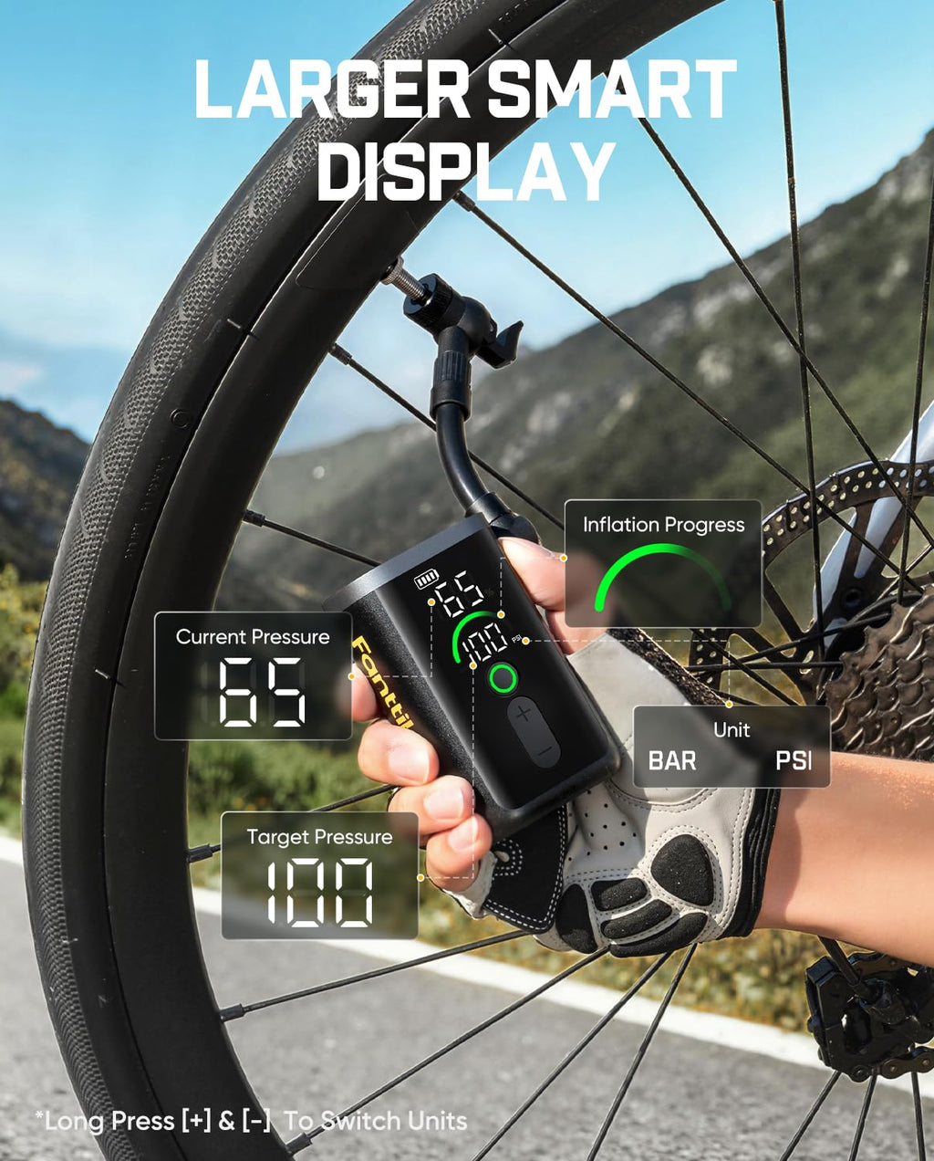 Fanttik X11 Ace Mini Electric Bike Pump, 150PSI, 21s Fast Inflate, iF Award