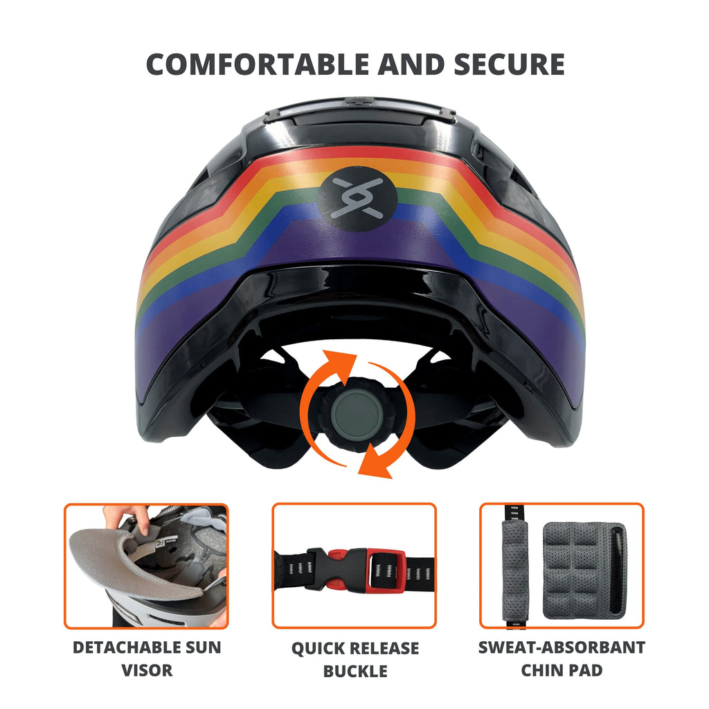 Urban E-Bike Helmet with LED Lights for Commuter Riding