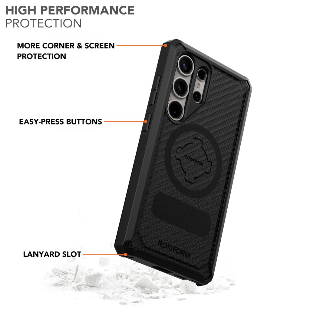 Rokform - S24 Ultra Rugged Case + Over the Top Bike Phone Mount