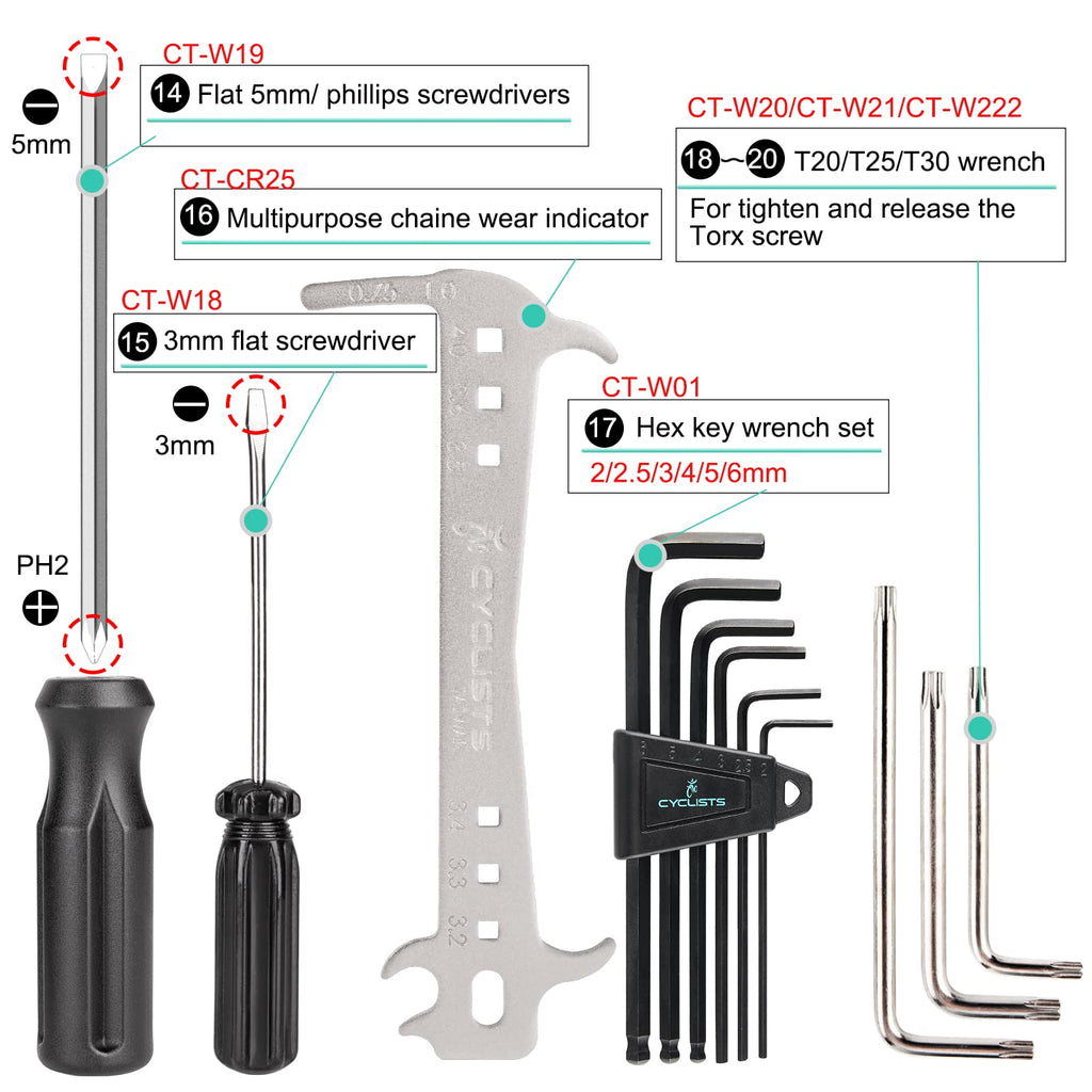 27 Piece Bike Tool Kit - Bike Tools Maintenance Repair Kit