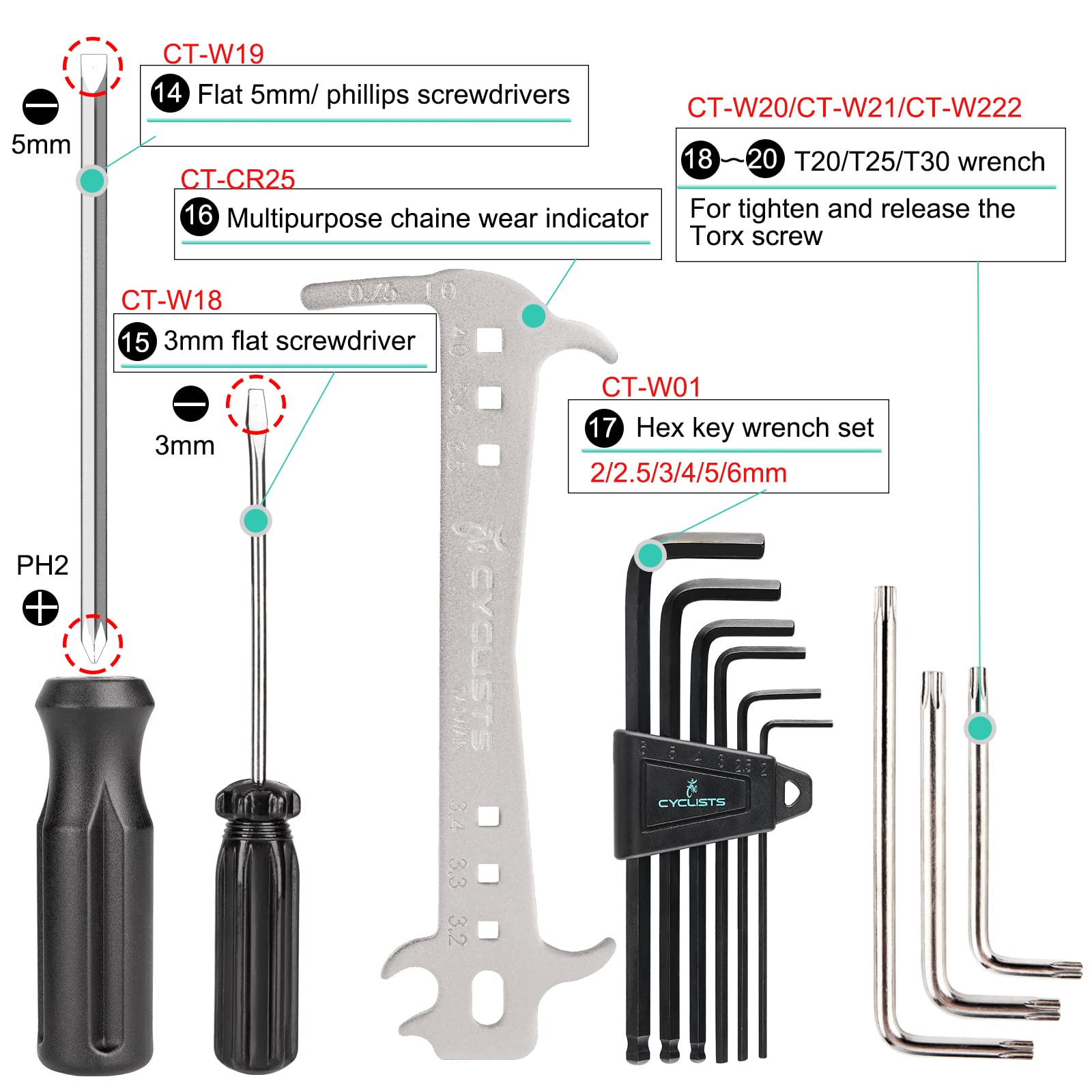 27 Piece Bike Tool Kit - Bike Tools Maintenance Repair Kit