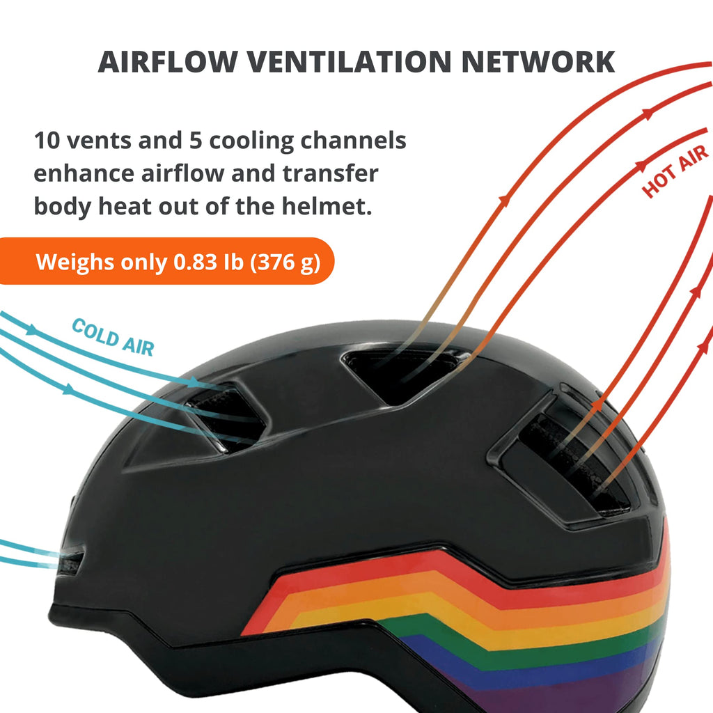 Urban E-Bike Helmet with LED Lights for Commuter Riding
