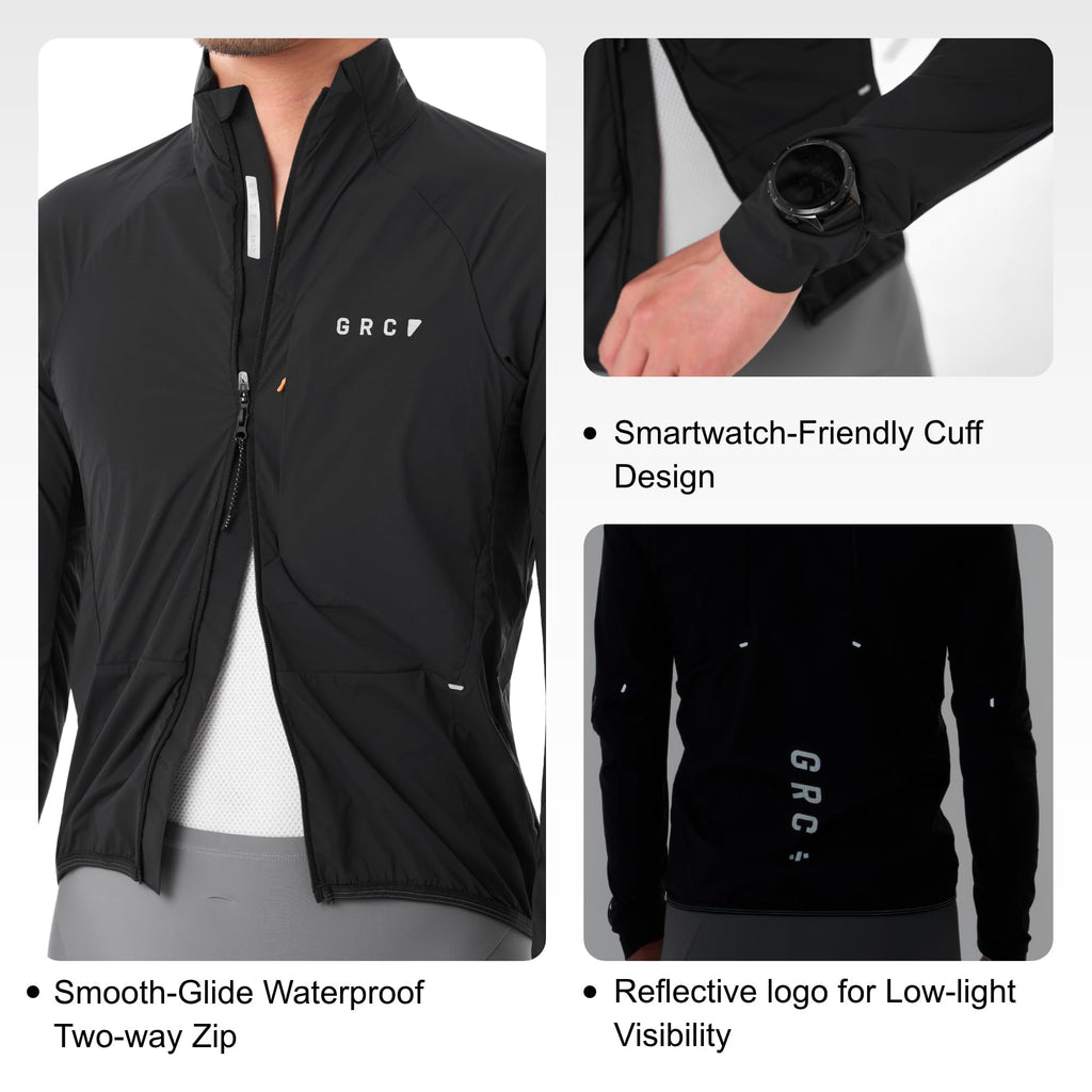 Men's Packable Waterproof Reflective Cycling Rain Jacket