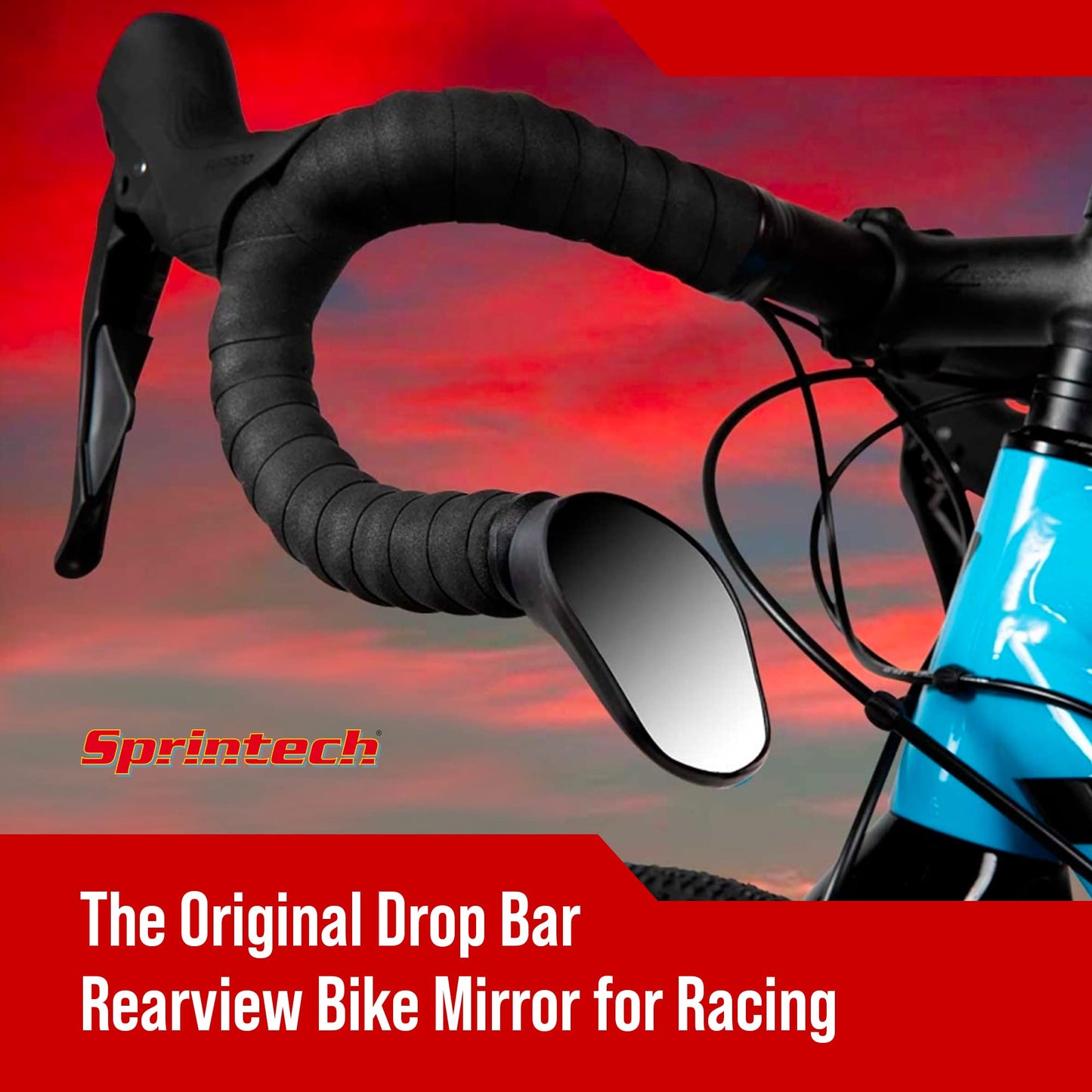 Convex Drop-Bar Bike Mirror with Adjustable Reflective Surface