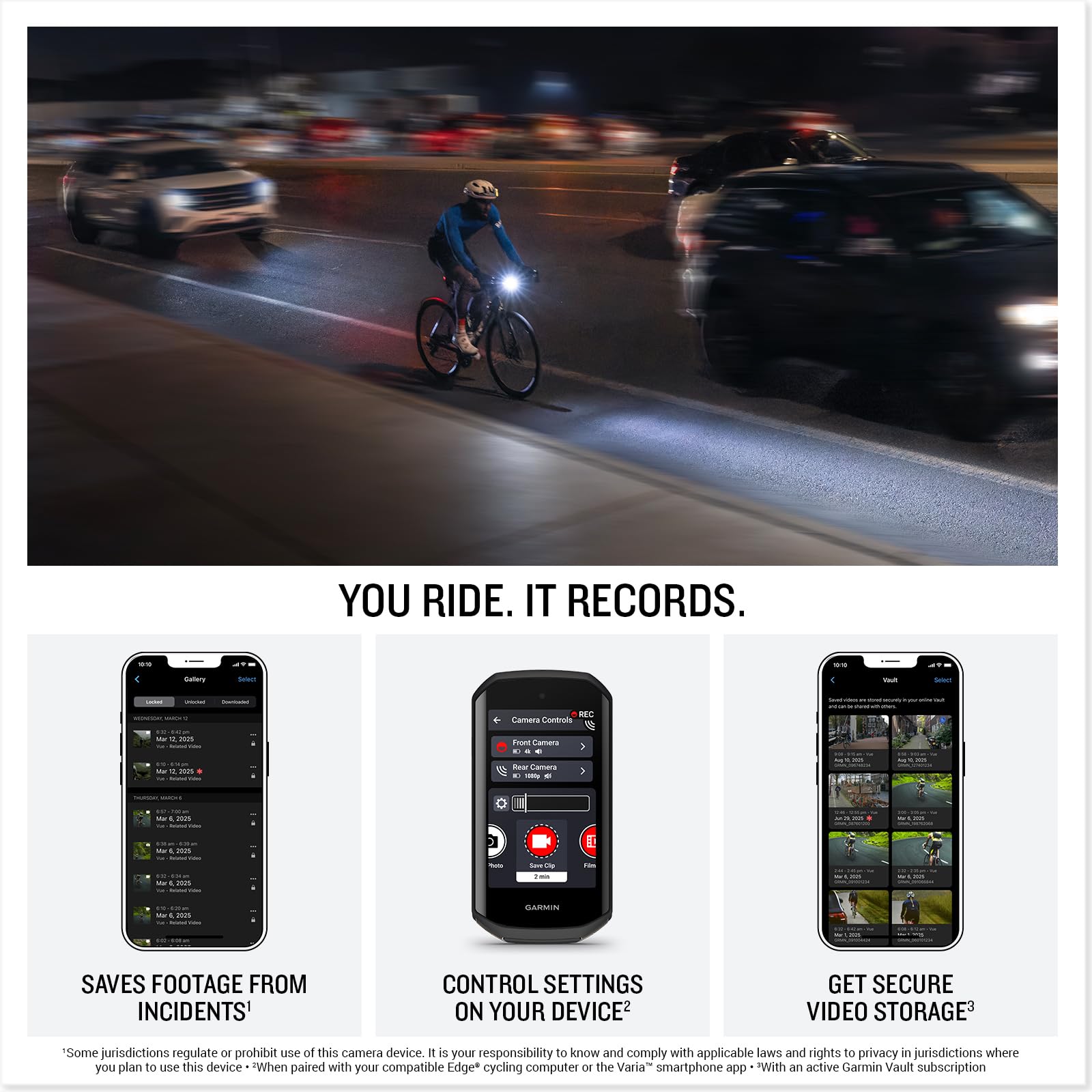 Garmin Varia™ Vue, Cycling Headlight, 4k Camera