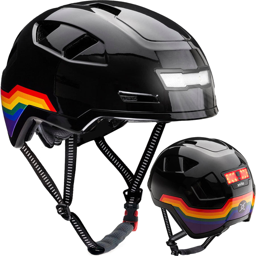 Urban E-Bike Helmet with LED Lights for Commuter Riding
