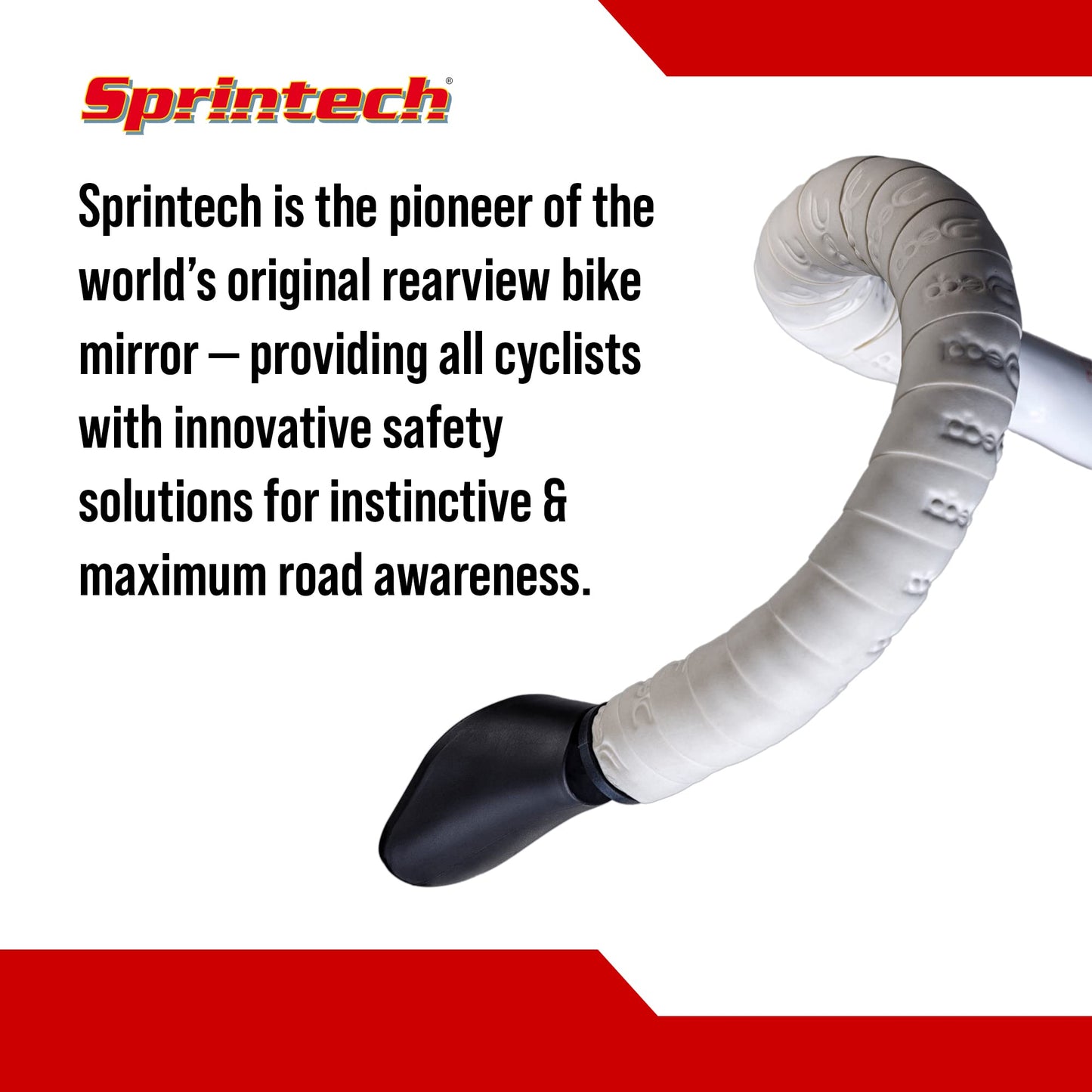 Convex Drop-Bar Bike Mirror with Adjustable Reflective Surface