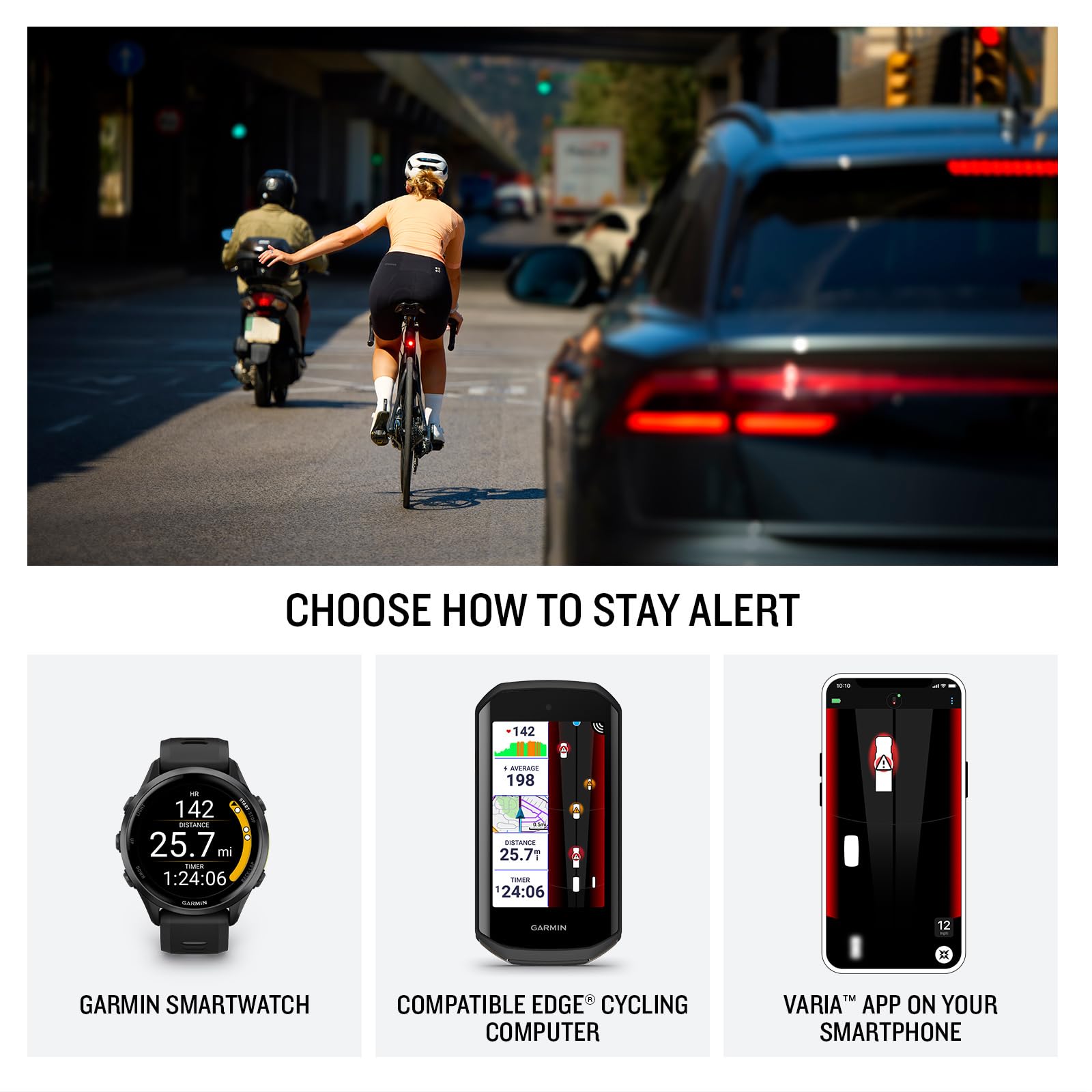 Garmin Varia™ RearVue 820, Advanced Cycling Rearview Radar & Tail Light