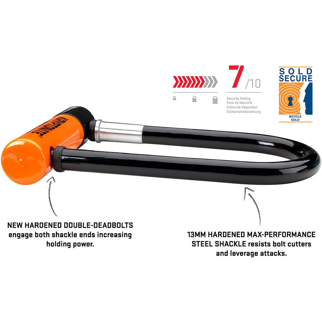 Heavy-Duty Bike U-Lock with Security Cable & Mounting Bracket