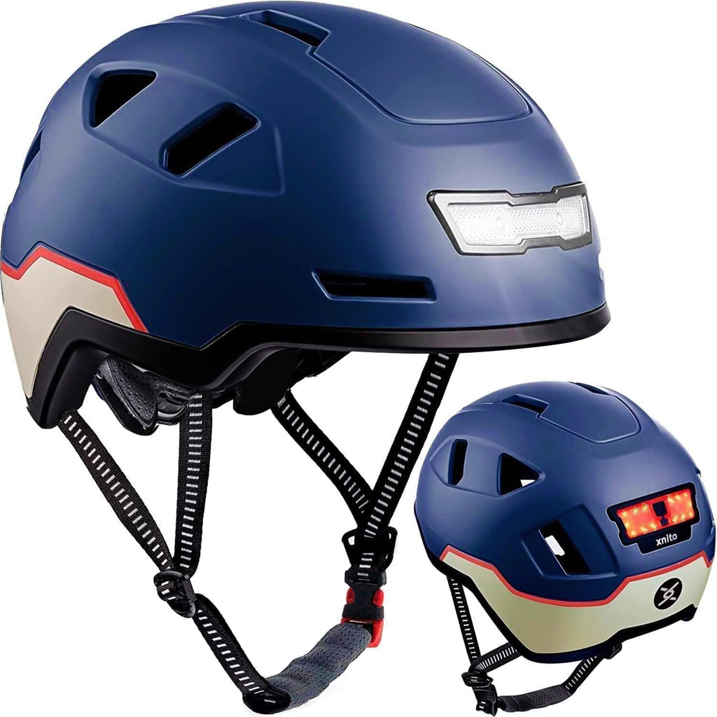 Urban E-Bike Helmet with LED Lights for Commuter Riding