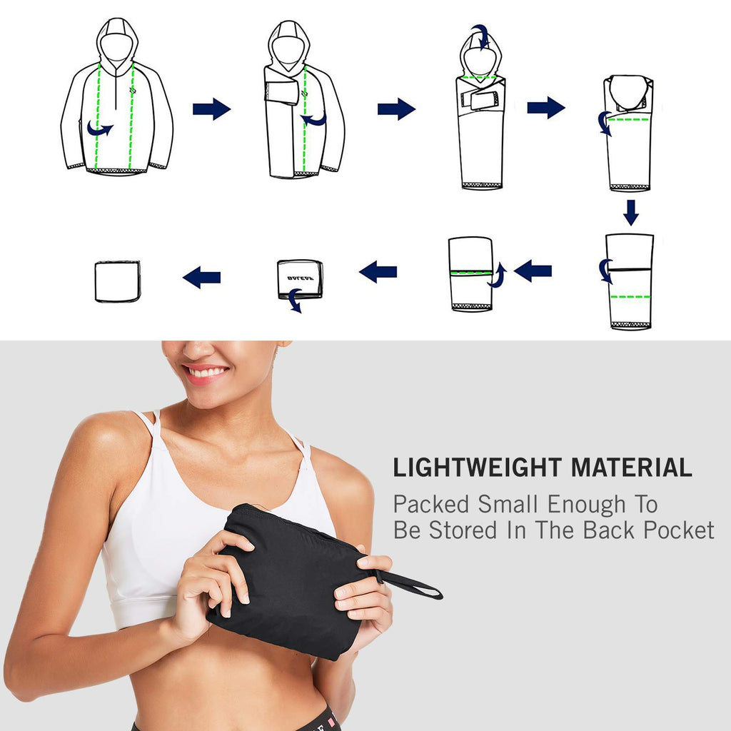 Women's Lightweight Packable Waterproof Hooded Rain Jacket