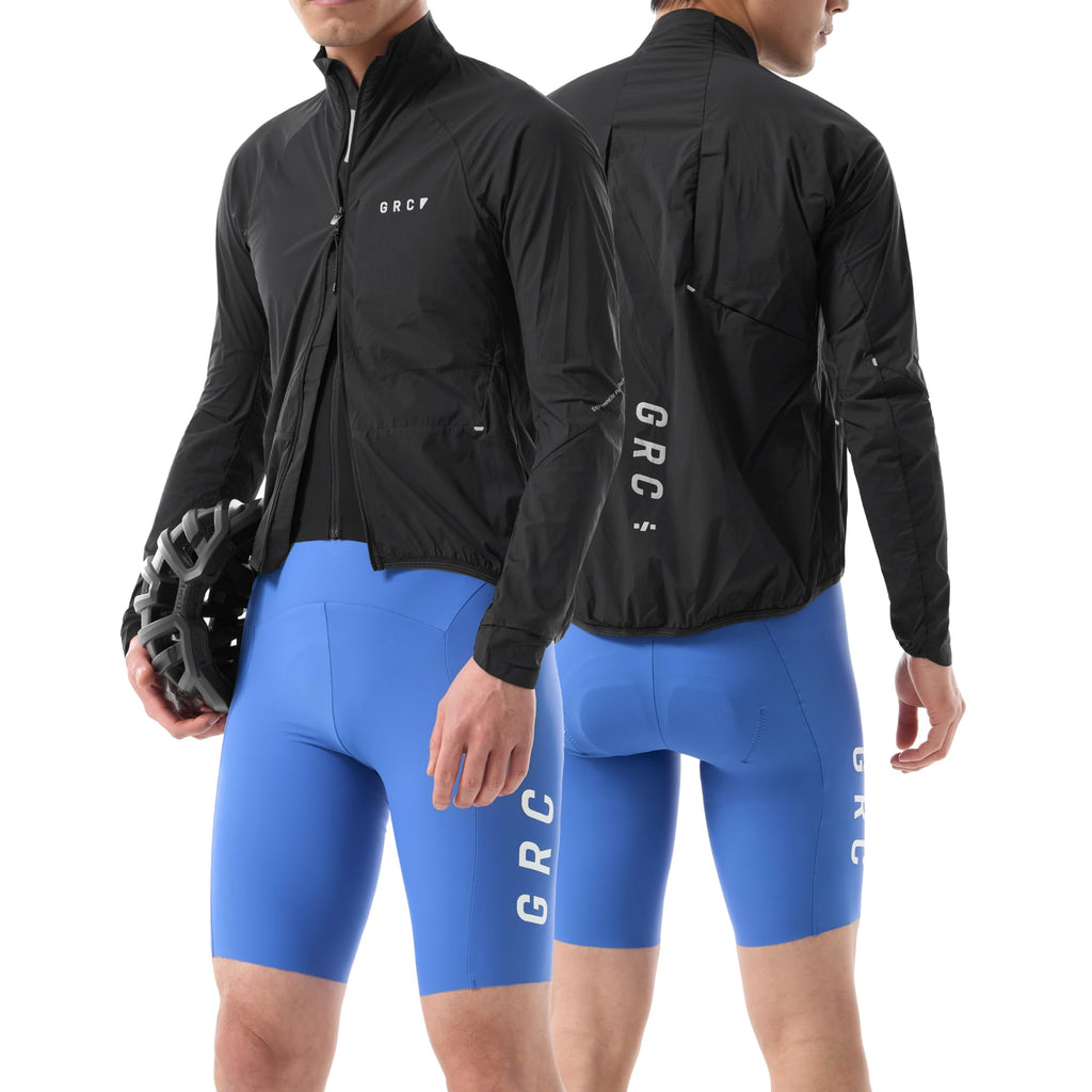 Men's Packable Waterproof Reflective Cycling Rain Jacket