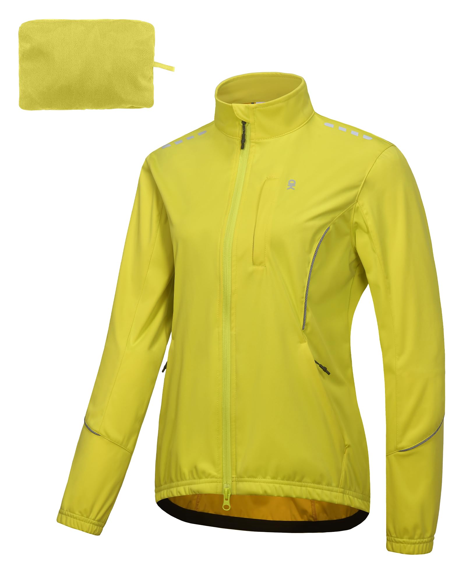 Women's Reflective Packable Cycling Jacket for All-Weather Riding