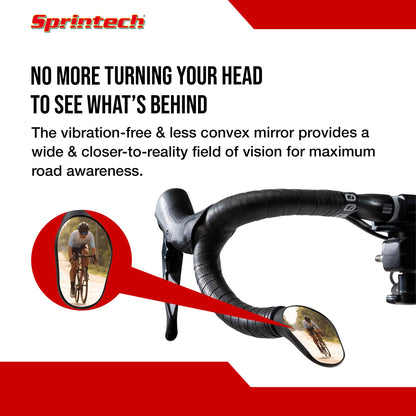 Convex Drop-Bar Bike Mirror with Adjustable Reflective Surface