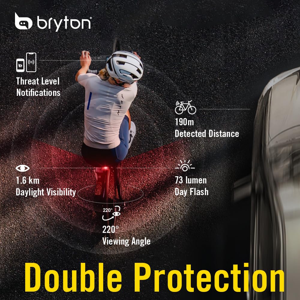 Cycling Radar Tail Light with Vehicle Alerts & 220° Visibility