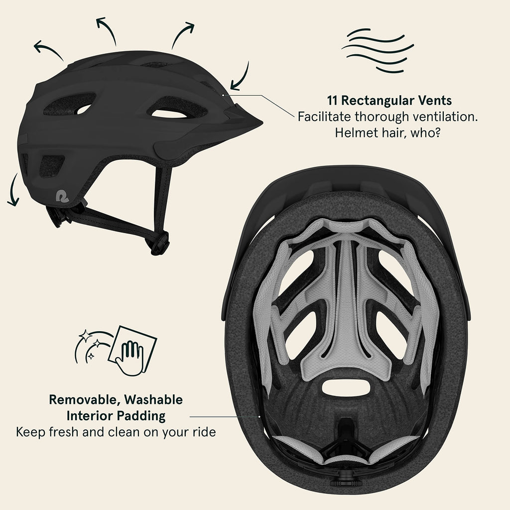 Adult Bike Helmet with LED Safety Light & Removable Visor