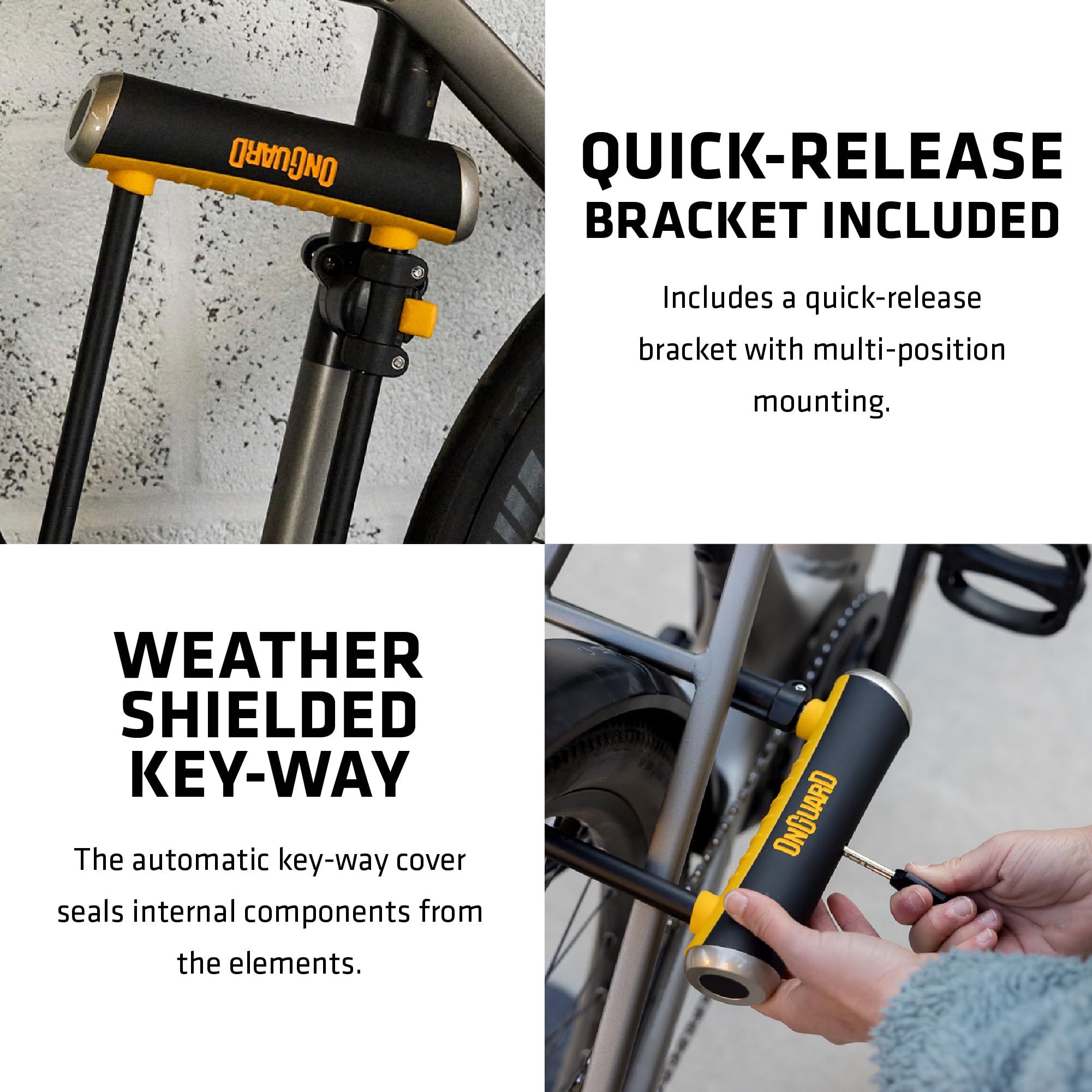 Heavy-Duty Steel Bike U-Lock with Cable & Mounting Bracket