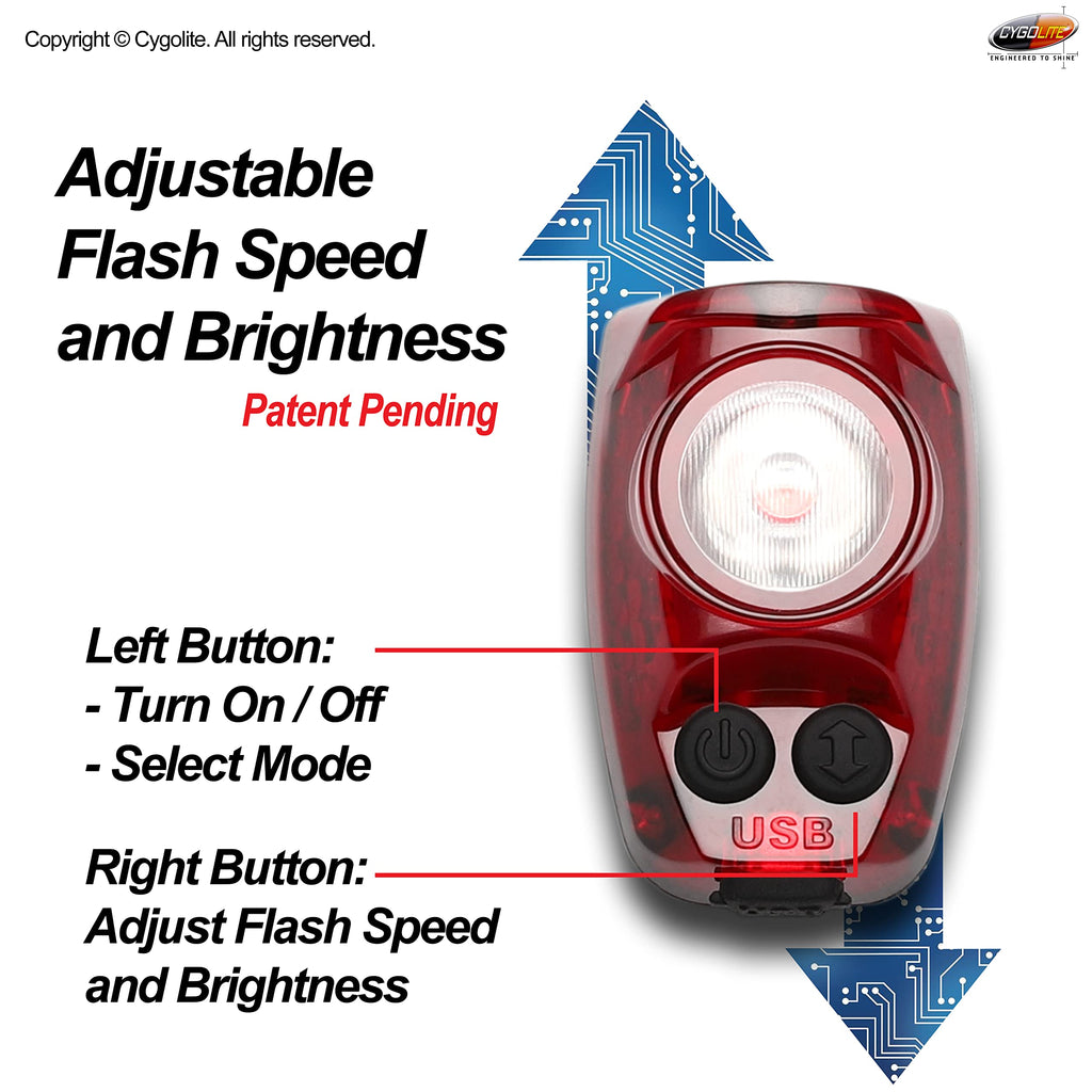 200-Lumen USB Rechargeable Bike Tail Light with 6 Modes