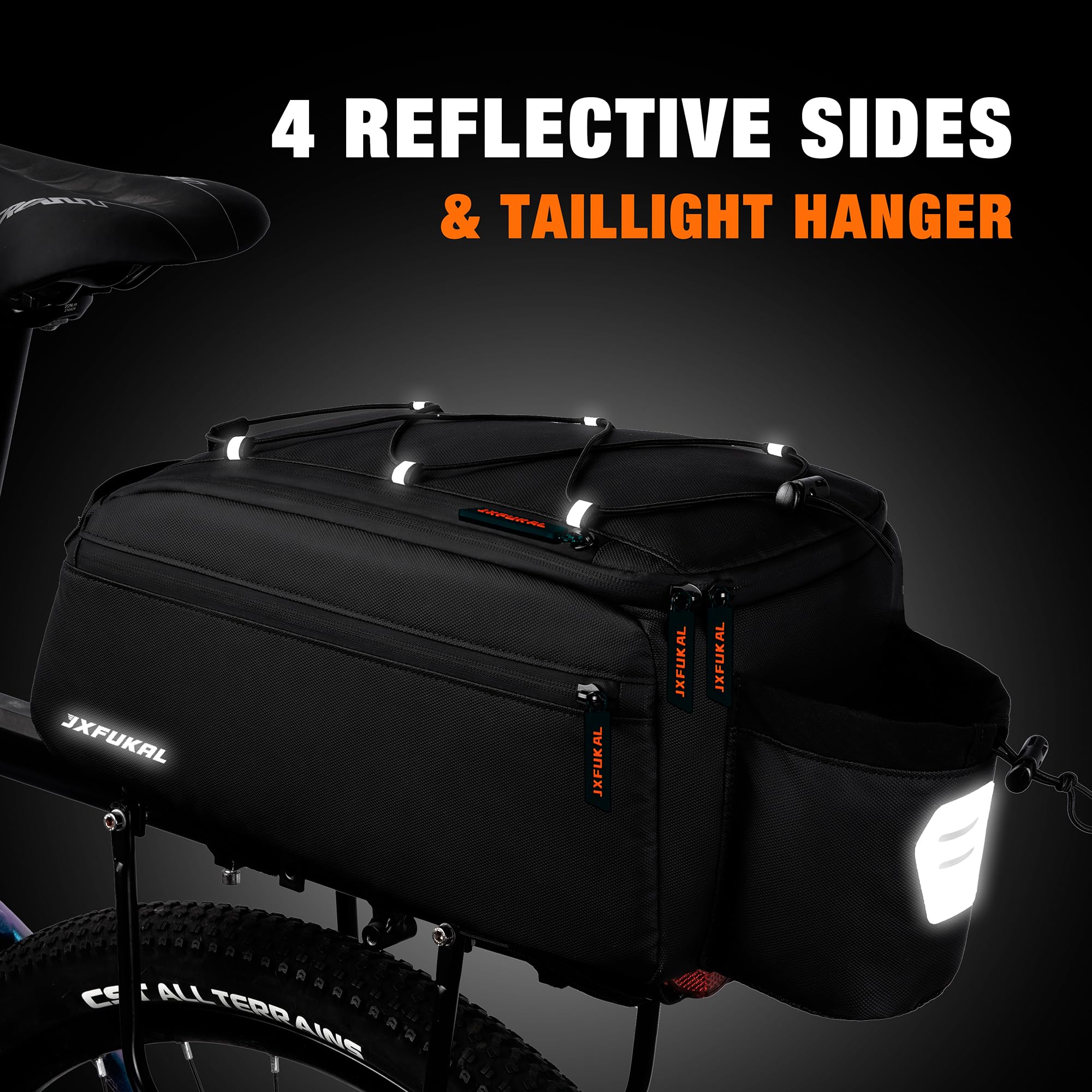 JXFUKAL Bike Bags for Bicycle Rear Rack, 13L/20L Supportive Bike Rack Bag