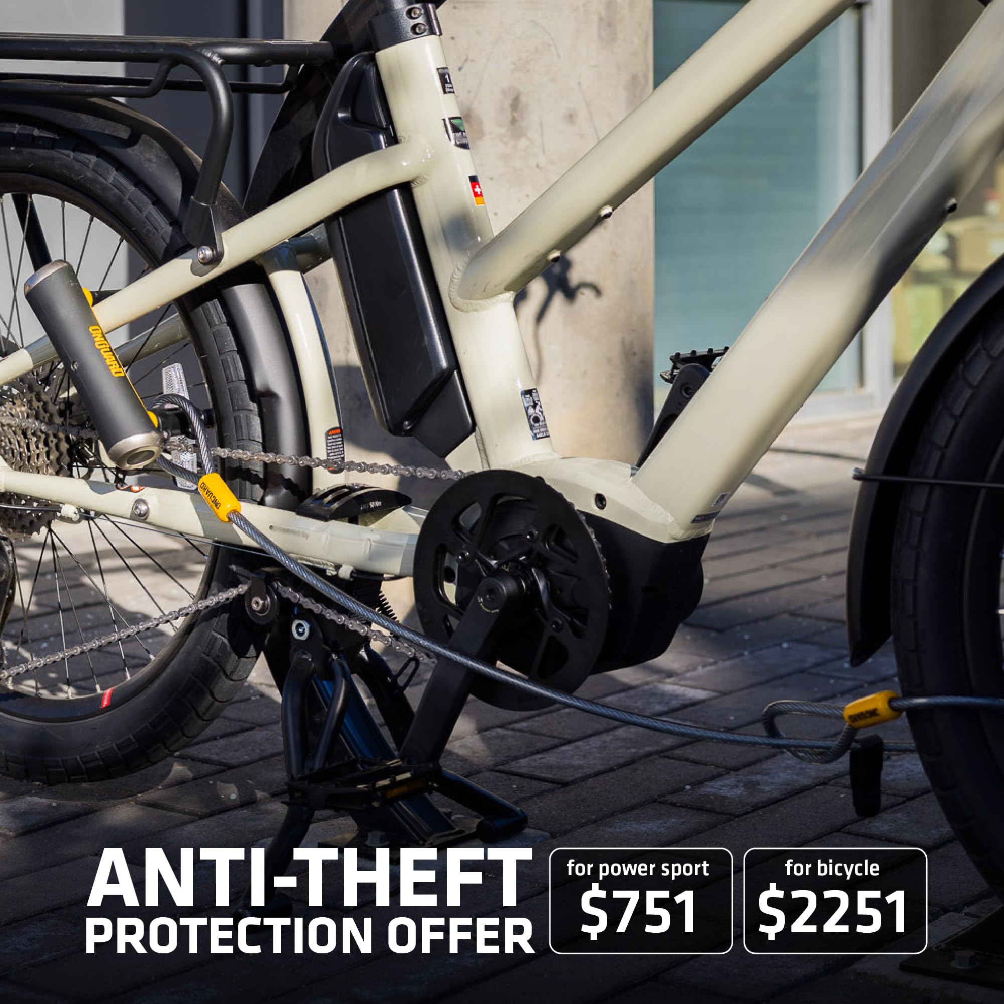 Heavy-Duty Steel Bike U-Lock with Cable & Mounting Bracket
