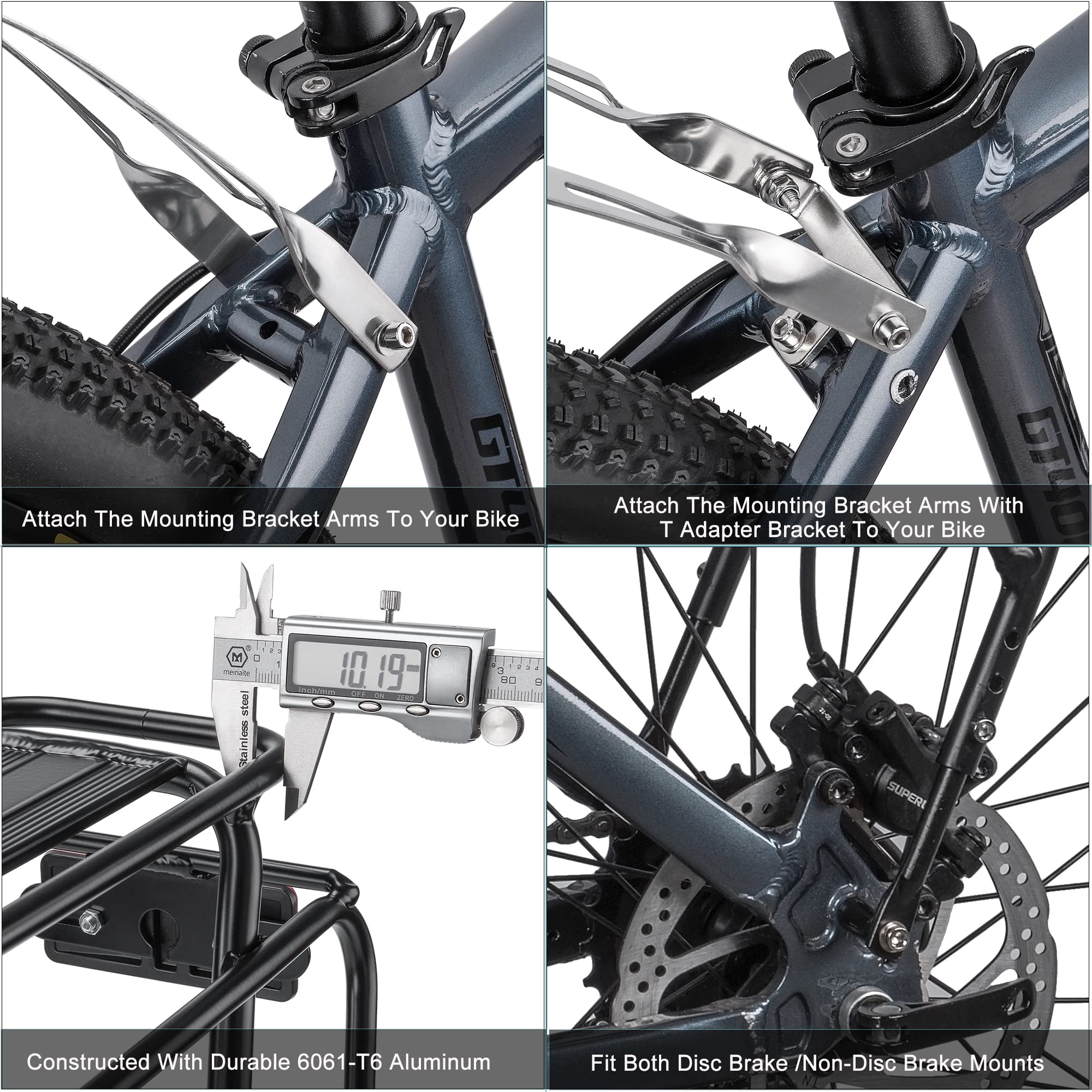 CXWXC Rear Bike Rack - Bike Cargo Rack fit 26”-29” and 700c