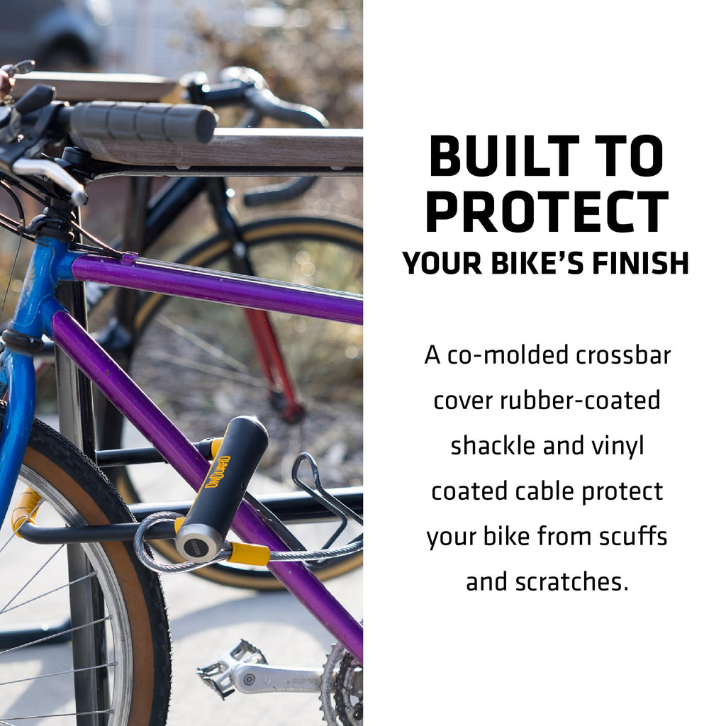 Heavy-Duty Steel Bike U-Lock with Cable & Mounting Bracket