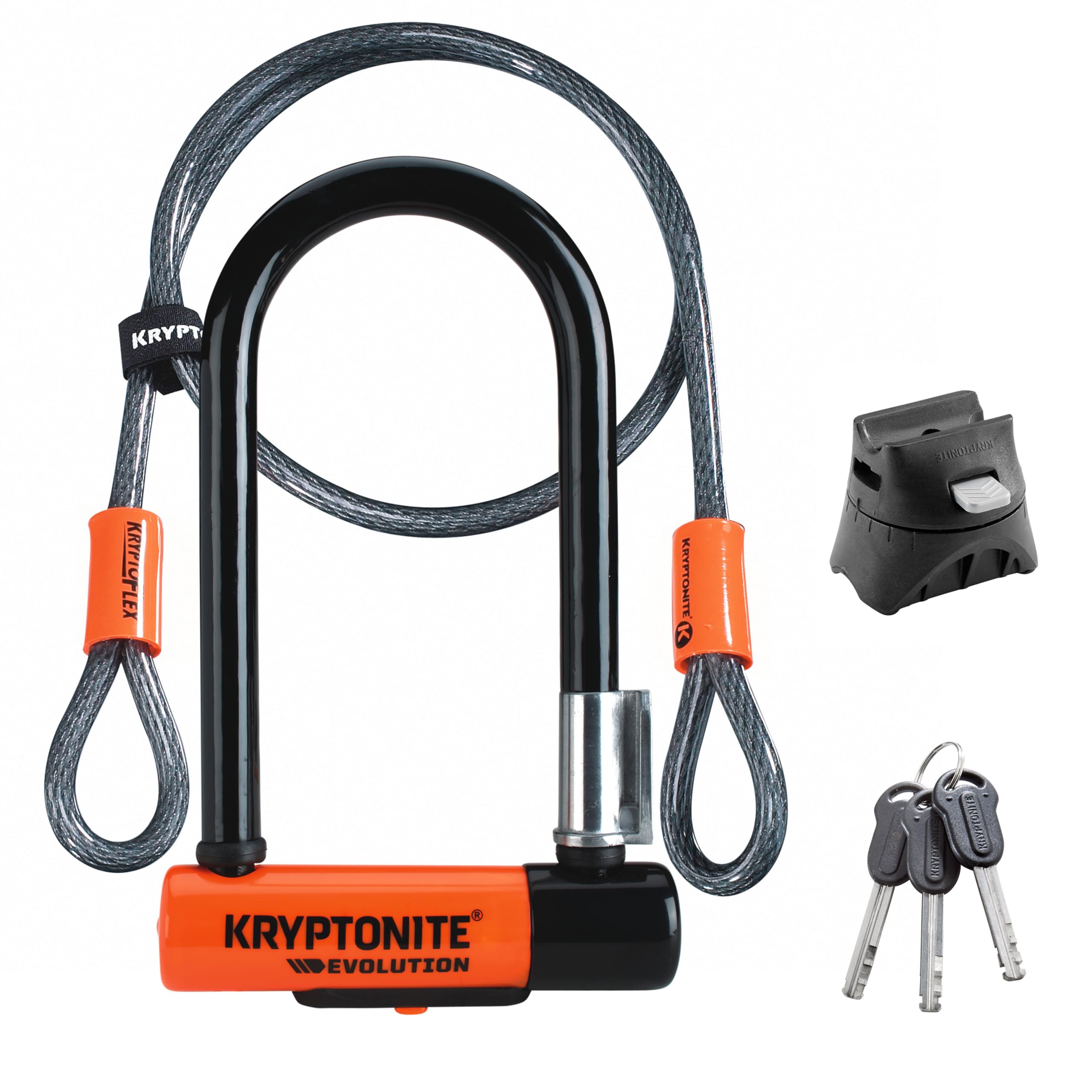 Heavy-Duty Bike U-Lock with Security Cable & Mounting Bracket